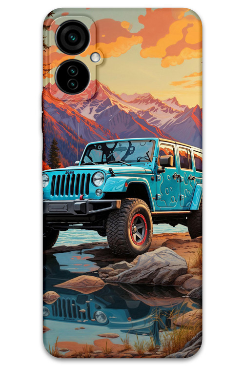 Tecno Camon 19 Neo Uyumlu Araba Desenli Telefon Kılıfı + Ekran Koruyucu - 5758