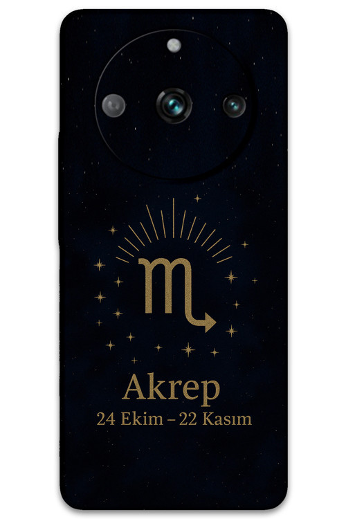 Realme 11 Pro Uyumlu Akrep Burcu Desenli Telefon Kılıfı + Ekran Koruyucu - 5775