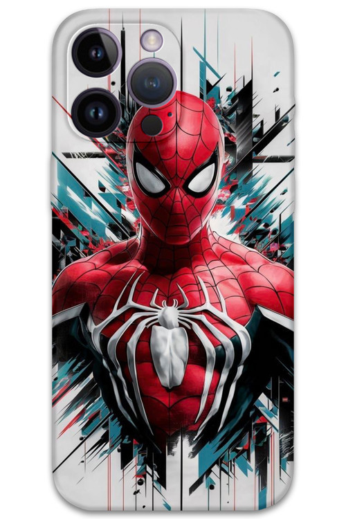 İphone 14 Pro Uyumlu Spiderman Desenli Telefon Kılıfı + Ekran Koruyucu - 5831