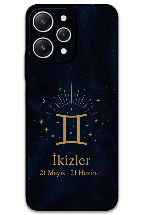 Xiaomi Redmi 12 Uyumlu İkizler Burcu Desenli Telefon Kılıfı + Ekran Koruyucu - 5770