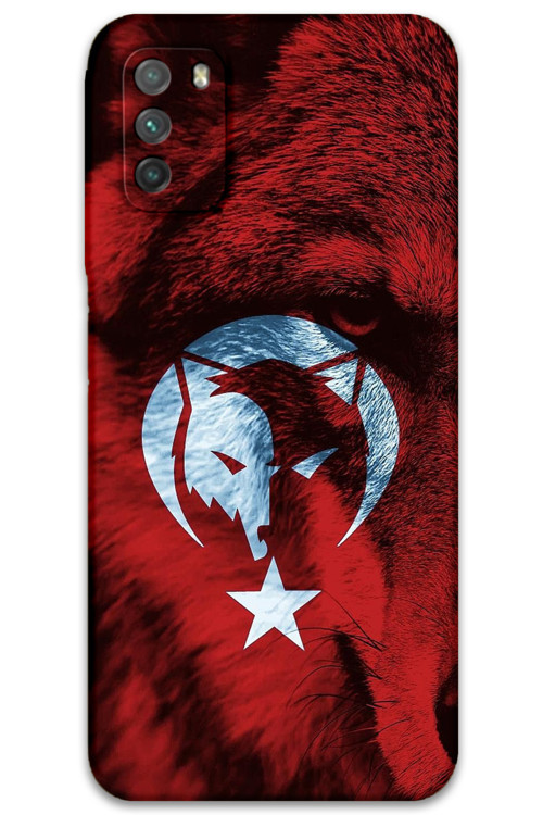 Xiaomi Redmi 9T Uyumlu Türk Bayrağı Desenli Telefon Kılıfı + Ekran Koruyucu - 5856