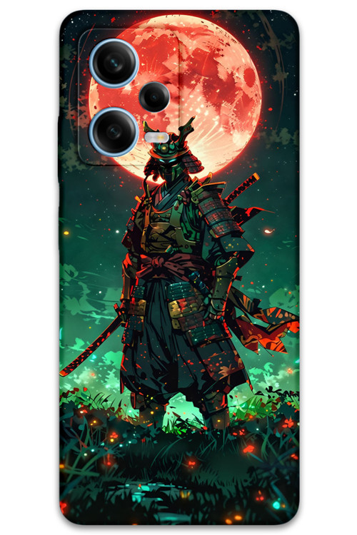 Xiaomi Redmi Note 12 5G Uyumlu Samuray Desenli Telefon Kılıfı + Ekran Koruyucu - 5822