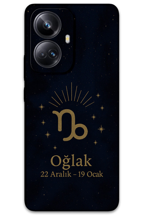 Realme 10 Pro Plus Uyumlu Oğlak Burcu Desenli Telefon Kılıfı + Ekran Koruyucu - 5777