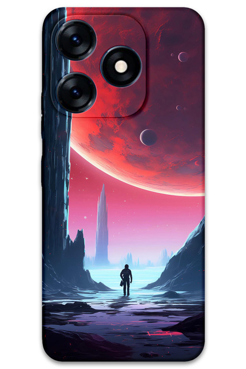 Tecno Spark Go 2024 Uyumlu Uzay Desenli Telefon Kılıfı + Ekran Koruyucu - 5860