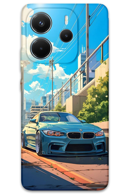 Xiaomi Redmi Note 14 4G Uyumlu Araba Desenli Telefon Kılıfı + Ekran Koruyucu - 5760