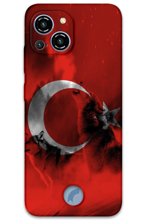 Reeder S23 Pro Max Uyumlu Türk Bayrağı Desenli Telefon Kılıfı + Ekran Koruyucu - 5854