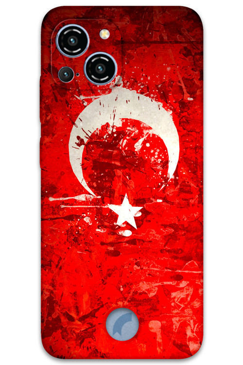 Reeder S23 Pro Max Uyumlu Türk Bayrağı Desenli Telefon Kılıfı + Ekran Koruyucu - 5847