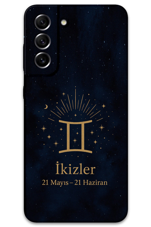 Galaxy S22 Uyumlu İkizler Burcu Desenli Telefon Kılıfı + Ekran Koruyucu - 5770