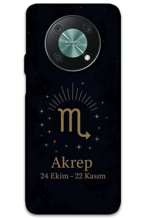 Huawei Nova Y90 Uyumlu Akrep Burcu Desenli Telefon Kılıfı + Ekran Koruyucu - 5775
