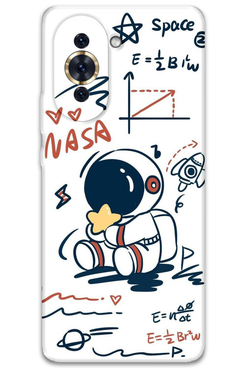 Huawei Nova 10 Uyumlu Astronot Desenli Telefon Kılıfı + Ekran Koruyucu - 5858
