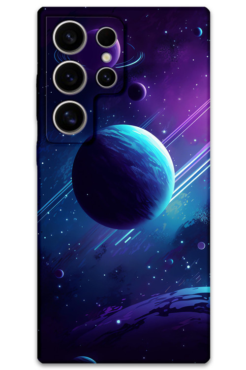 Galaxy S22 Ultra Uyumlu Uzay Desenli Telefon Kılıfı + Ekran Koruyucu - 5866