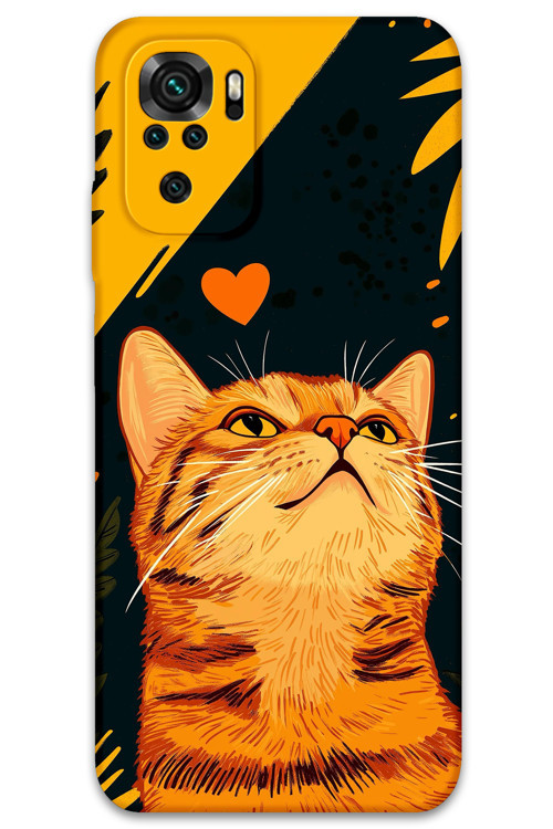 Xiaomi Redmi Note 10S Uyumlu Kedi Desenli Telefon Kılıfı + Ekran Koruyucu - 5783