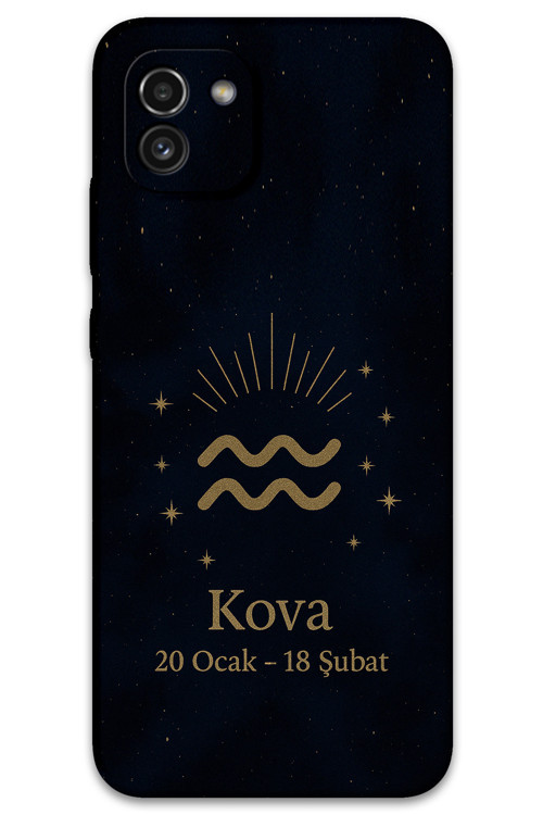 Galaxy A03 Uyumlu Kova Burcu Desenli Telefon Kılıfı + Ekran Koruyucu - 5778