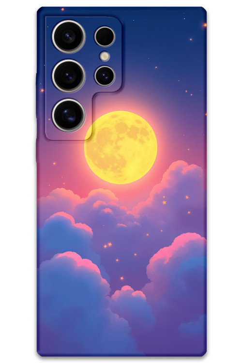 Galaxy S22 Ultra Uyumlu Uzay Desenli Telefon Kılıfı + Ekran Koruyucu - 5869
