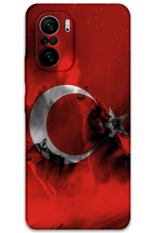Poco F3 Uyumlu Türk Bayrağı Desenli Telefon Kılıfı + Ekran Koruyucu - 5854