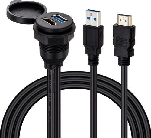 Pm-12428 Araç Kontrol Paneli Usb 3.0 + Hdmı Uzatma Kablosu Gömme Montaj