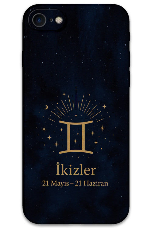 İphone 7 Uyumlu İkizler Burcu Desenli Telefon Kılıfı + Ekran Koruyucu - 5770