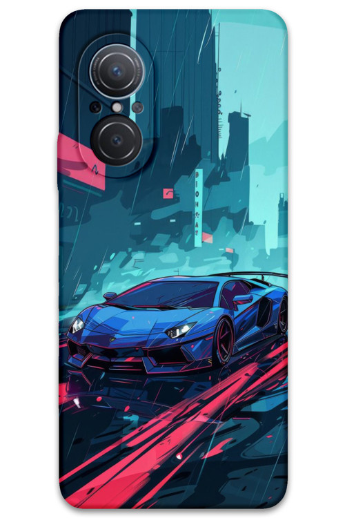 Huawei Nova 9 Se Uyumlu Araba Desenli Telefon Kılıfı + Ekran Koruyucu - 5763