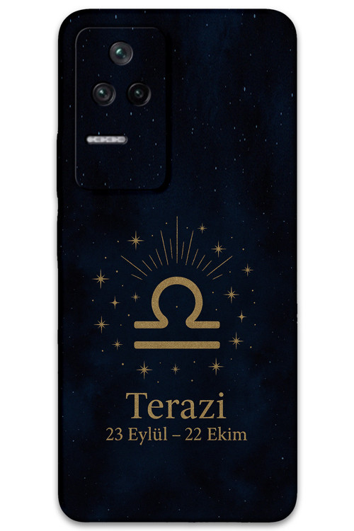 Poco F4 Uyumlu Terazi Burcu Desenli Telefon Kılıfı + Ekran Koruyucu - 5774