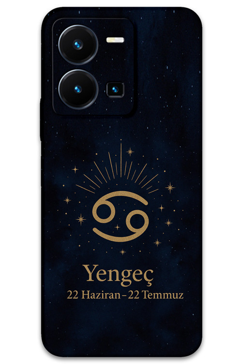 Vivo Y22S Uyumlu Yengeç Burcu Desenli Telefon Kılıfı + Ekran Koruyucu - 5771