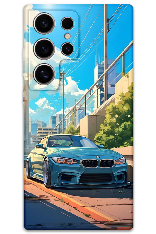 Galaxy S23 Ultra Uyumlu Araba Desenli Telefon Kılıfı + Ekran Koruyucu - 5760