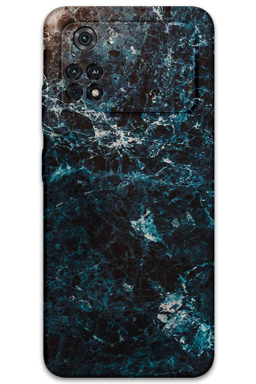 Poco M4 Pro 4G Uyumlu Mermer Desenli Telefon Kılıfı + Ekran Koruyucu - 5819