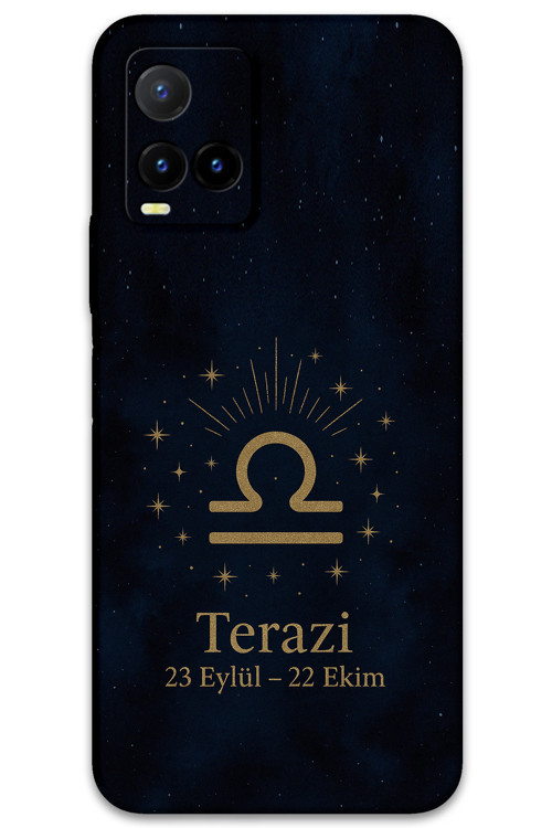 Vivo Y32 Uyumlu Terazi Burcu Desenli Telefon Kılıfı + Ekran Koruyucu - 5774