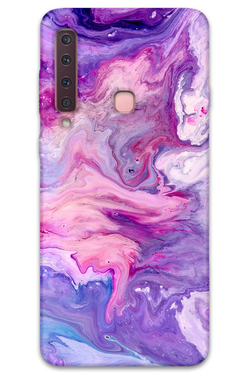 Galaxy A9 2018 Uyumlu Mermer Desenli Telefon Kılıfı + Ekran Koruyucu - 5813