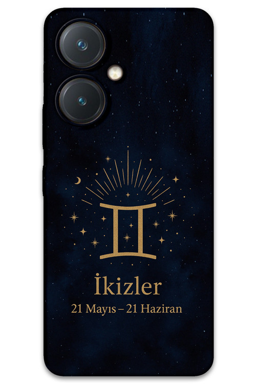 Vivo Y27 Uyumlu İkizler Burcu Desenli Telefon Kılıfı + Ekran Koruyucu - 5770