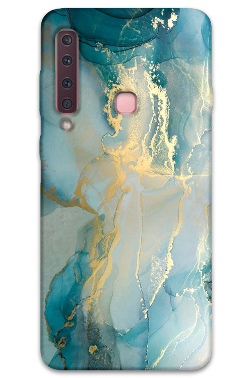Galaxy A9 2018 Uyumlu Mermer Desenli Telefon Kılıfı + Ekran Koruyucu - 5814
