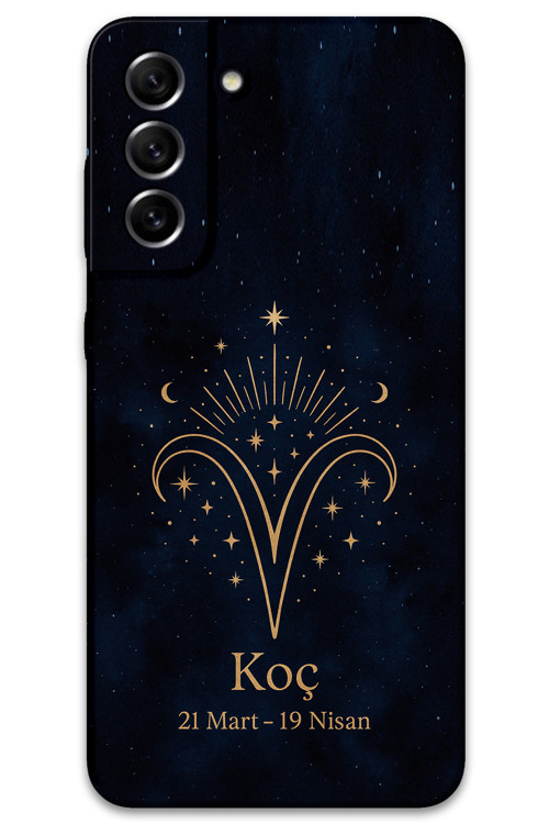 Galaxy S21 Uyumlu Koç Burcu Desenli Telefon Kılıfı + Ekran Koruyucu - 5768