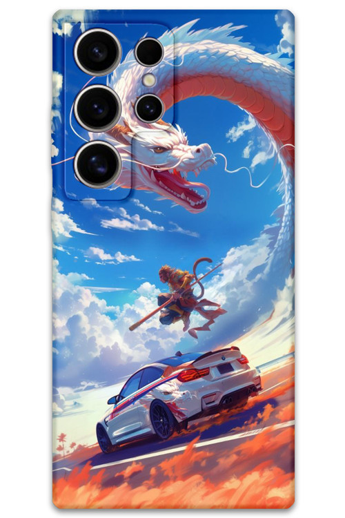 Galaxy S23 Ultra Uyumlu Araba Desenli Telefon Kılıfı + Ekran Koruyucu - 5764