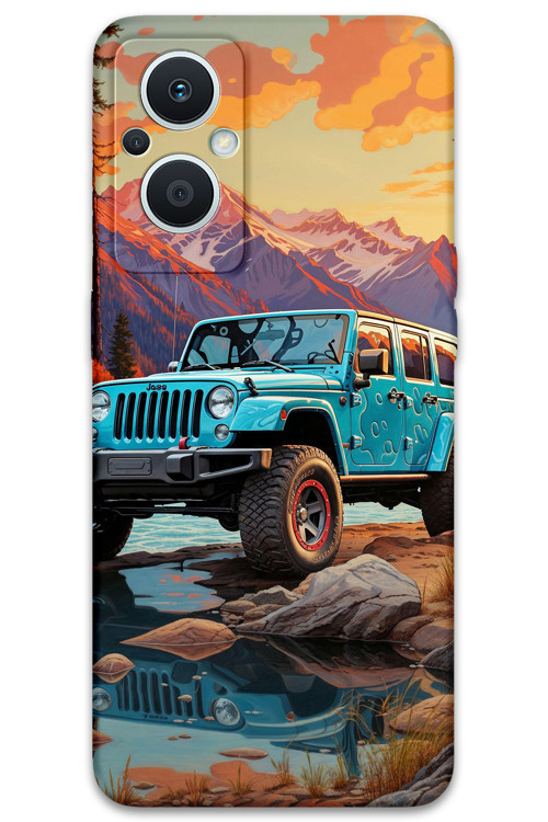 Oppo Reno 7 Lite Uyumlu Araba Desenli Telefon Kılıfı + Ekran Koruyucu - 5758