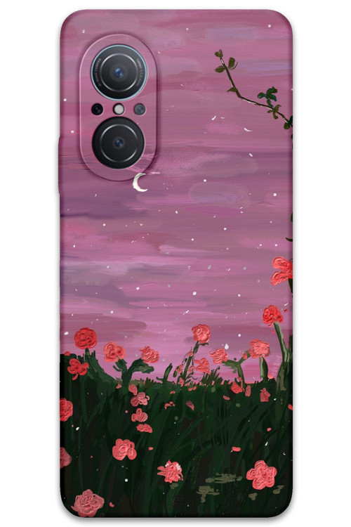 Huawei Nova 9 Se Uyumlu Çiçek Desenli Telefon Kılıfı + Ekran Koruyucu - 5793