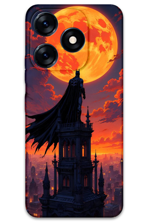 Tecno Spark 10 Uyumlu Batman Desenli Telefon Kılıfı + Ekran Koruyucu - 5829