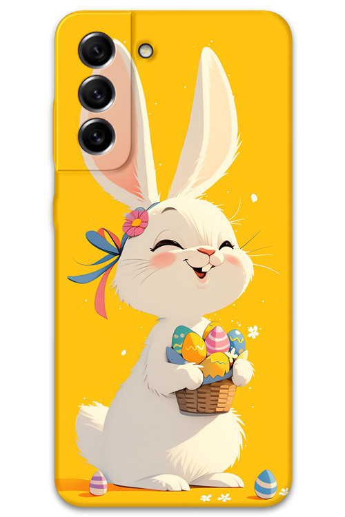 Galaxy S21 Fe Uyumlu Tavşan Desenli Telefon Kılıfı + Ekran Koruyucu - 5807