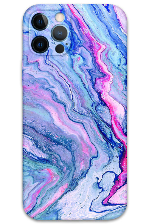 İphone 12 Pro Uyumlu Mermer Desenli Telefon Kılıfı + Ekran Koruyucu - 5816