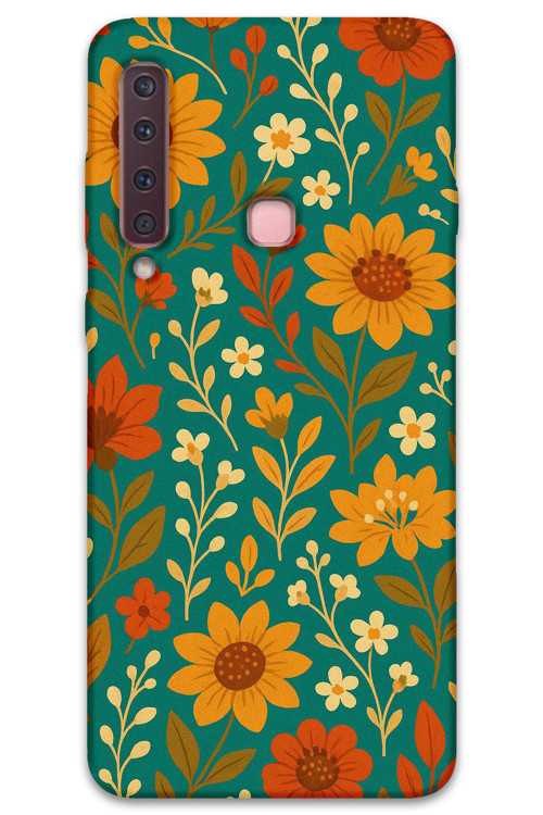Galaxy A9 2018 Uyumlu Çiçek Desenli Telefon Kılıfı + Ekran Koruyucu - 5786