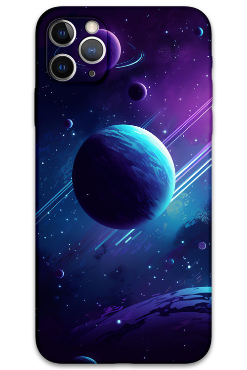 İphone 11 Pro Max Uyumlu Uzay Desenli Telefon Kılıfı + Ekran Koruyucu - 5866