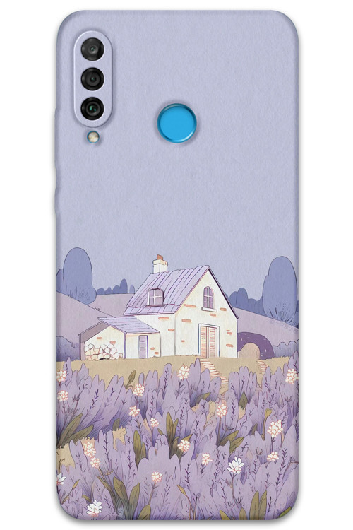 Huawei P30 Lite Uyumlu Çiçek Desenli Telefon Kılıfı + Ekran Koruyucu - 5800