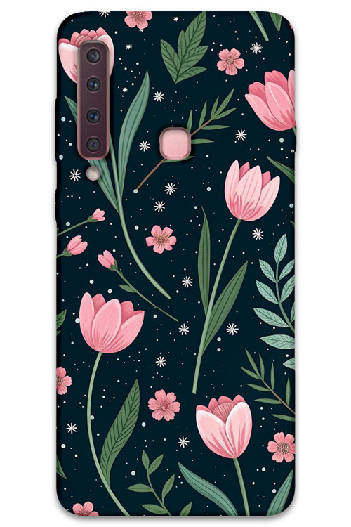 Galaxy A9 2018 Uyumlu Çiçek Desenli Telefon Kılıfı + Ekran Koruyucu - 5788