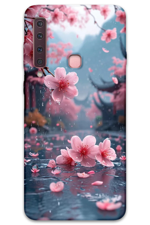 Galaxy A9 2018 Uyumlu Çiçek Desenli Telefon Kılıfı + Ekran Koruyucu - 5794
