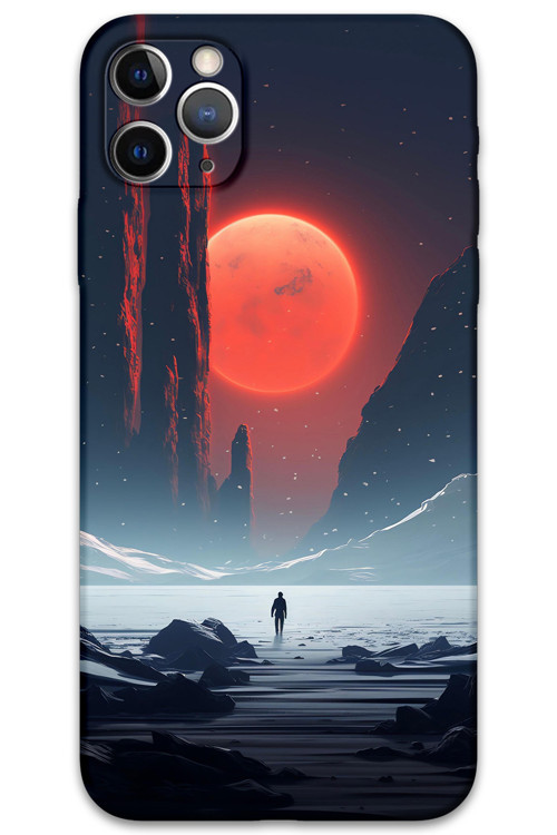 İphone 11 Pro Max Uyumlu Uzay Desenli Telefon Kılıfı + Ekran Koruyucu - 5861