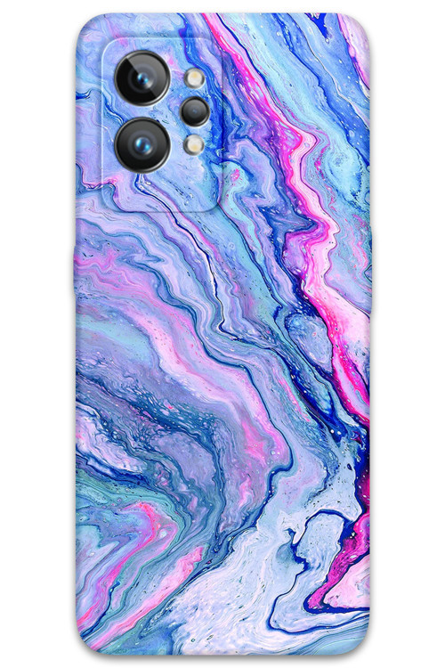 Realme Gt 2 Pro Uyumlu Mermer Desenli Telefon Kılıfı + Ekran Koruyucu - 5816