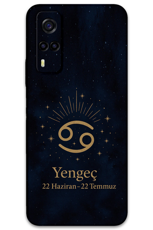 Vivo Y53S Uyumlu Yengeç Burcu Desenli Telefon Kılıfı + Ekran Koruyucu - 5771