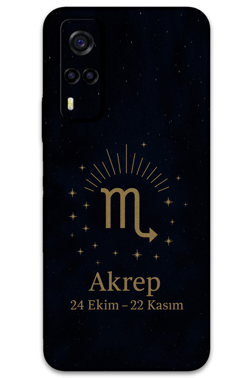Vivo Y53S Uyumlu Akrep Burcu Desenli Telefon Kılıfı + Ekran Koruyucu - 5775