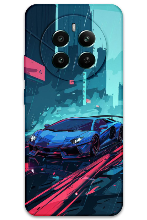 Realme 12 Plus Uyumlu Araba Desenli Telefon Kılıfı + Ekran Koruyucu - 5763