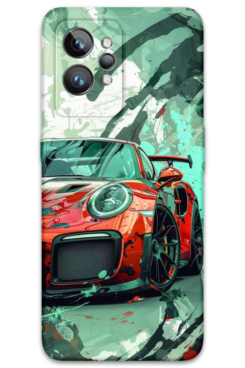 Realme Gt 2 Pro Uyumlu Araba Desenli Telefon Kılıfı + Ekran Koruyucu - 5765