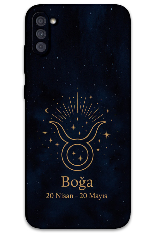 Galaxy A11 Uyumlu Boğa Burcu Desenli Telefon Kılıfı + Ekran Koruyucu - 5769