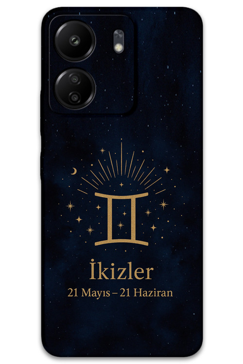 Poco C65 Uyumlu İkizler Burcu Desenli Telefon Kılıfı + Ekran Koruyucu - 5770